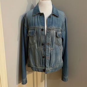 Men's Denim Jean Jacket Long Sleeve, Button Down, Distressed, Large, J.Press.